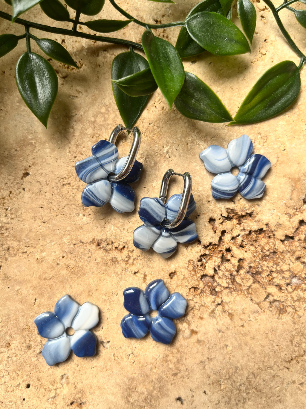 Pampilles fleurs - Bleu & Blanc