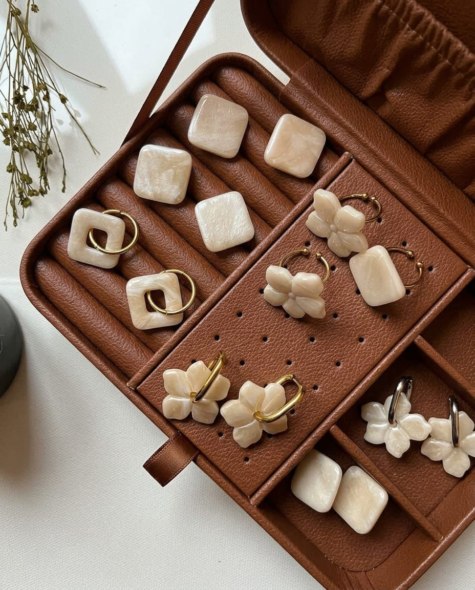Pampilles fleurs - Blanc nacré