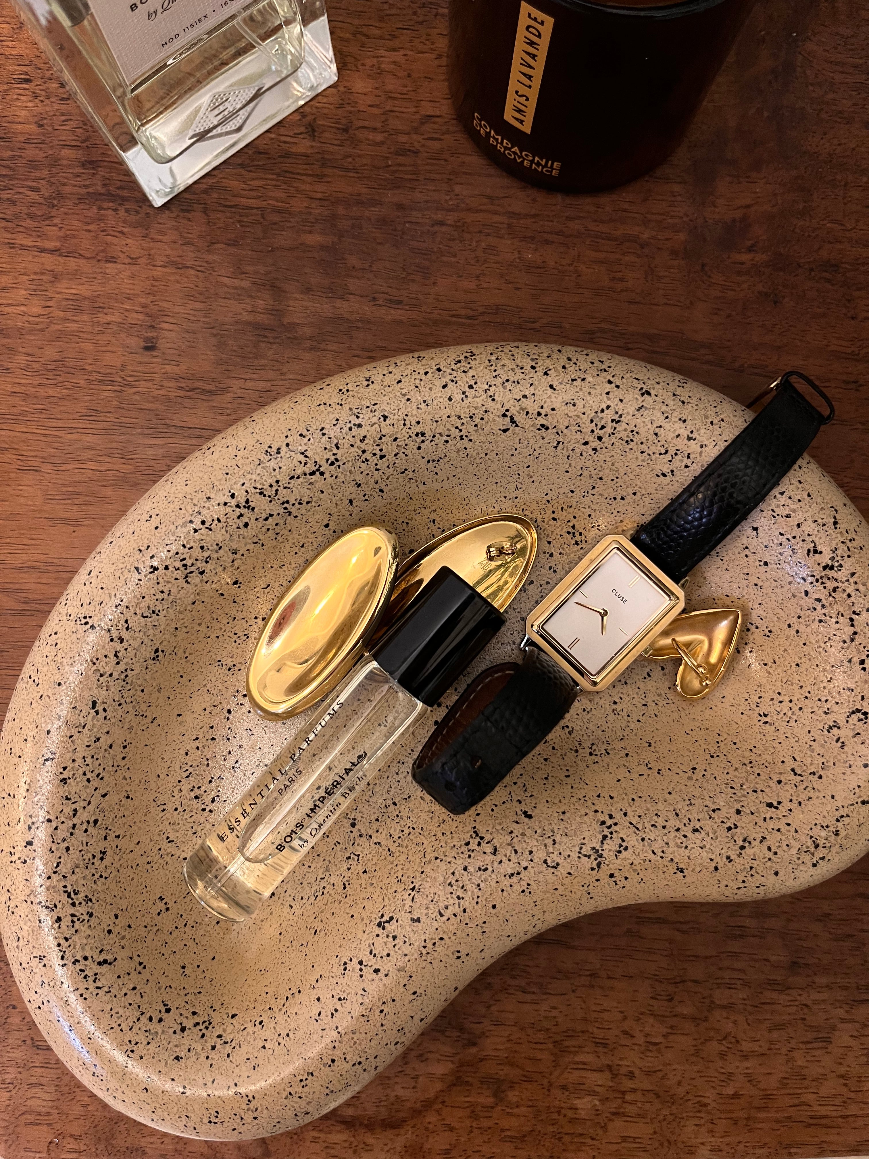 Vide-Poches forme cacahuète - Effet Granite Beige