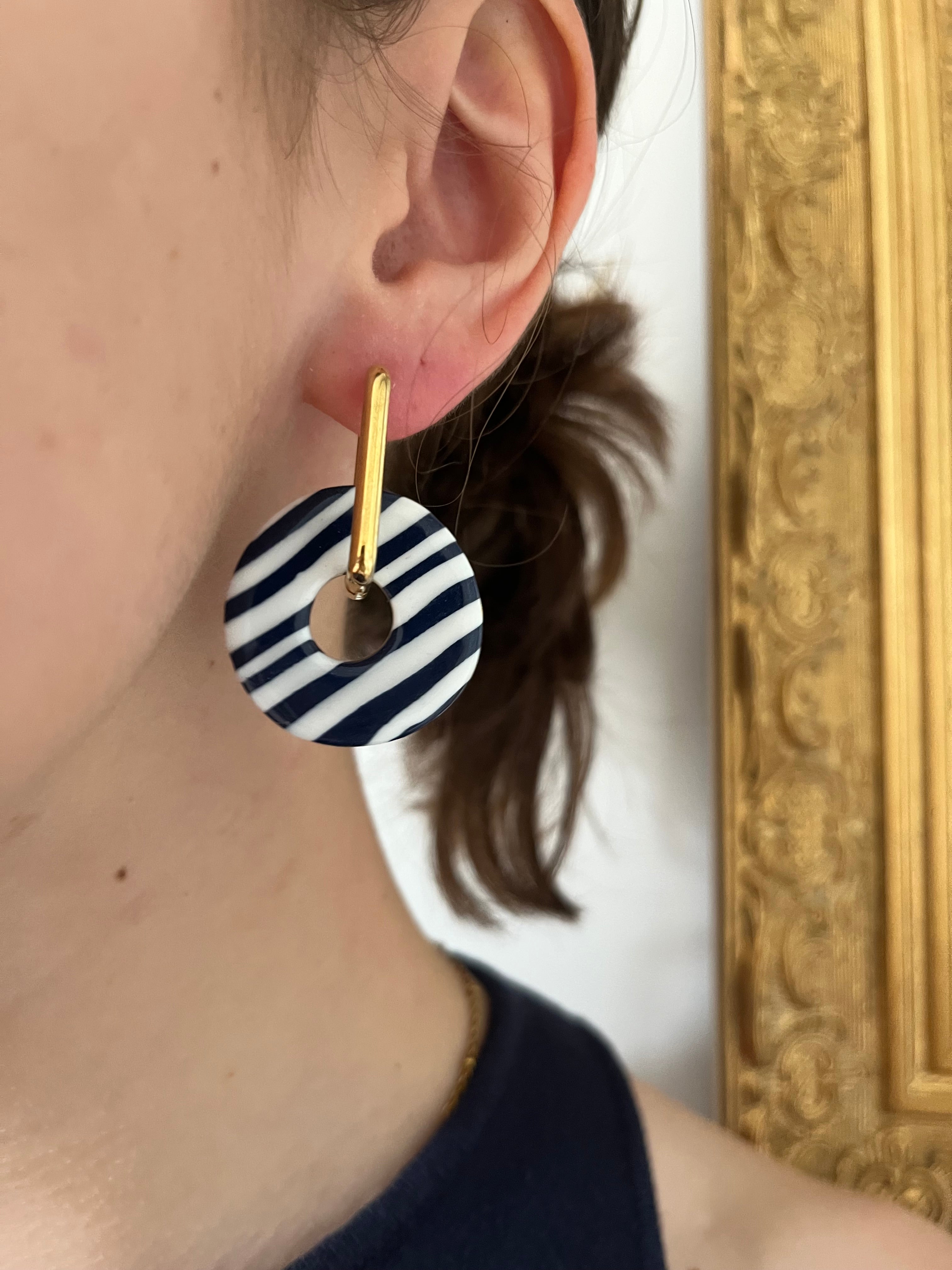 Pampille donuts - Rayé bleu & blanc