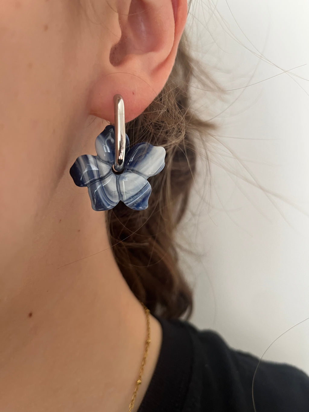 Pampilles fleurs - Bleu & Blanc