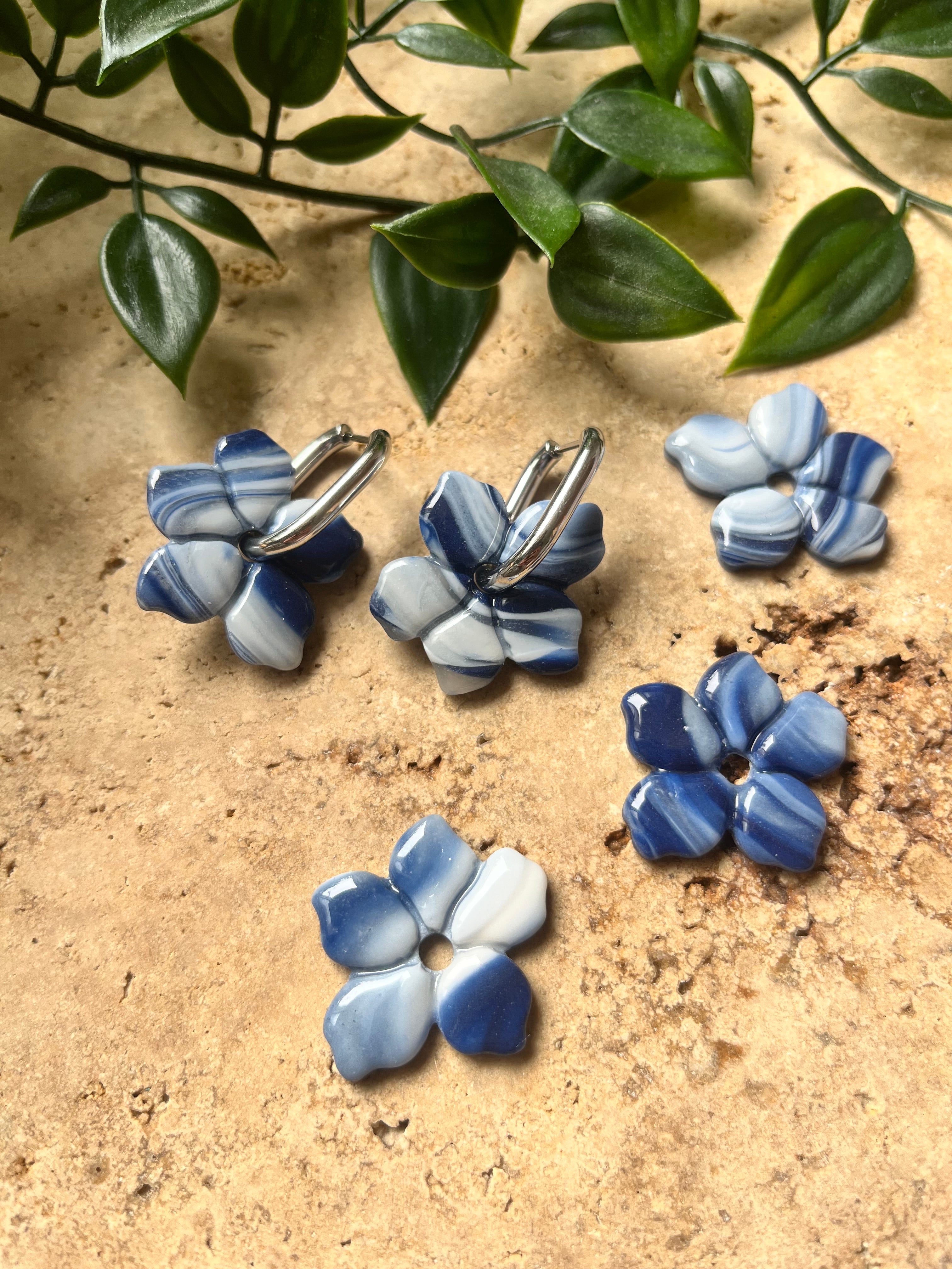 Pampilles fleurs - Bleu & Blanc