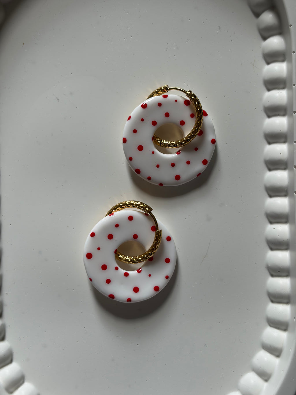 Pampilles donuts - Blanc & Pois rouges