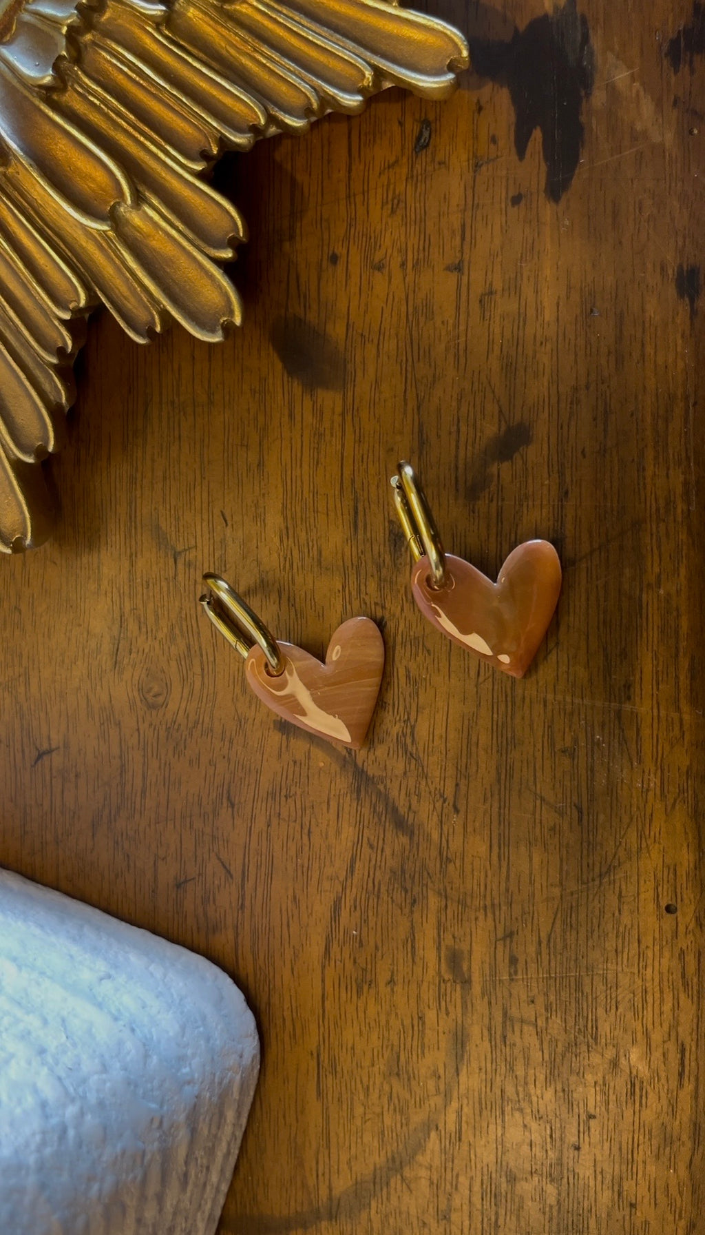 Pampilles cœurs - Marron reflet