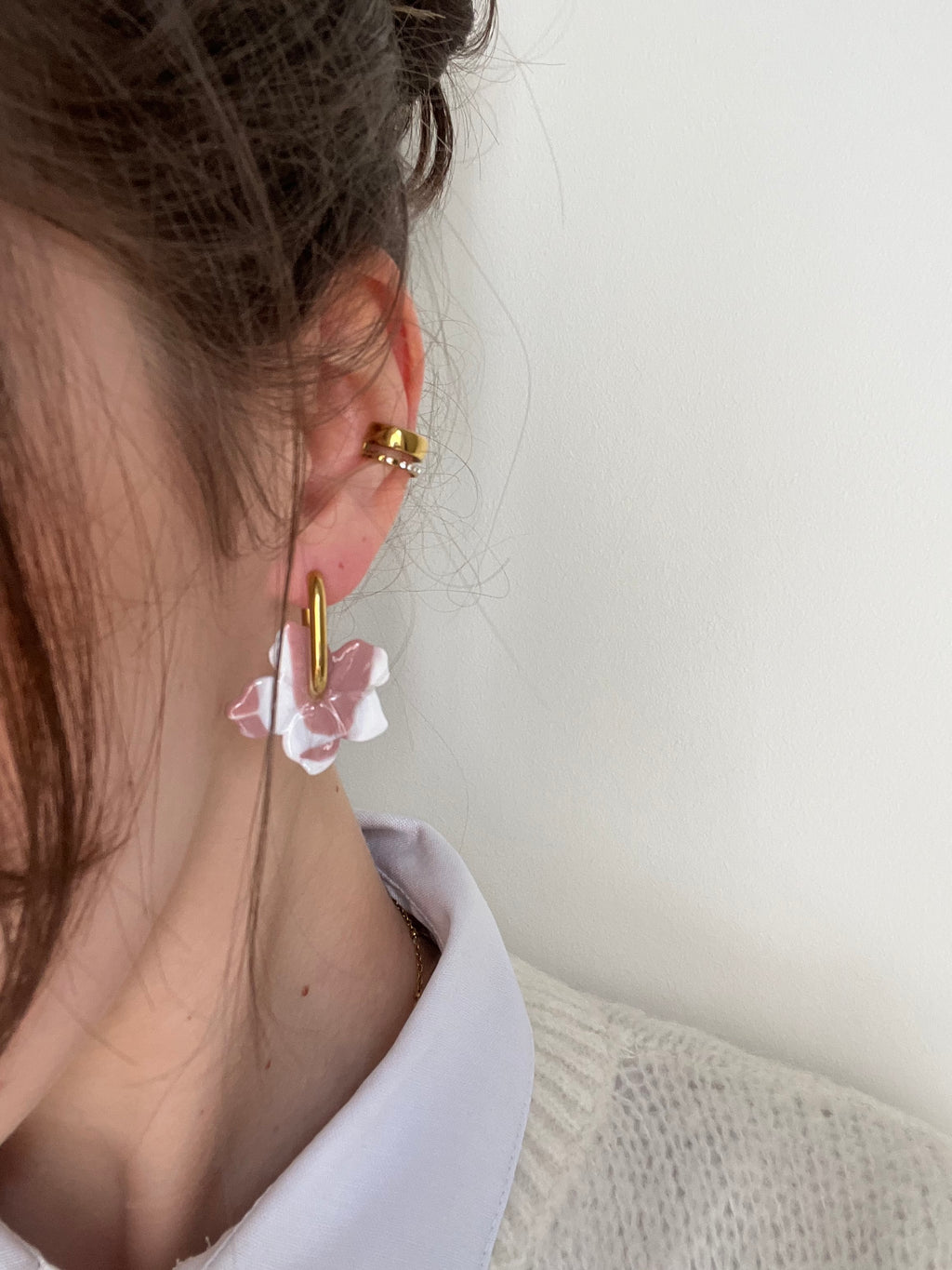 Pampilles fleurs - Blanc & rose