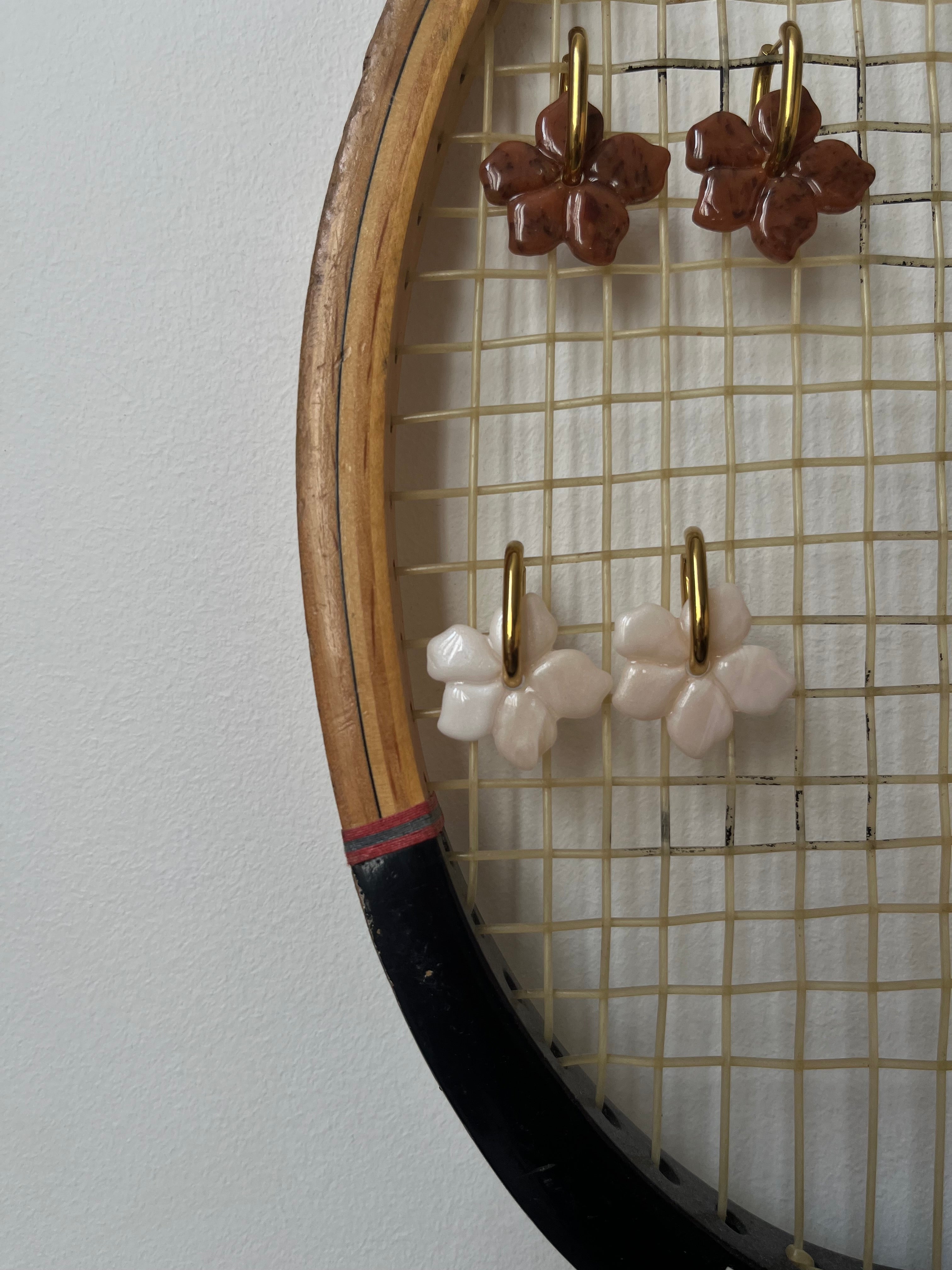 Pampilles fleurs - Blanc nacré