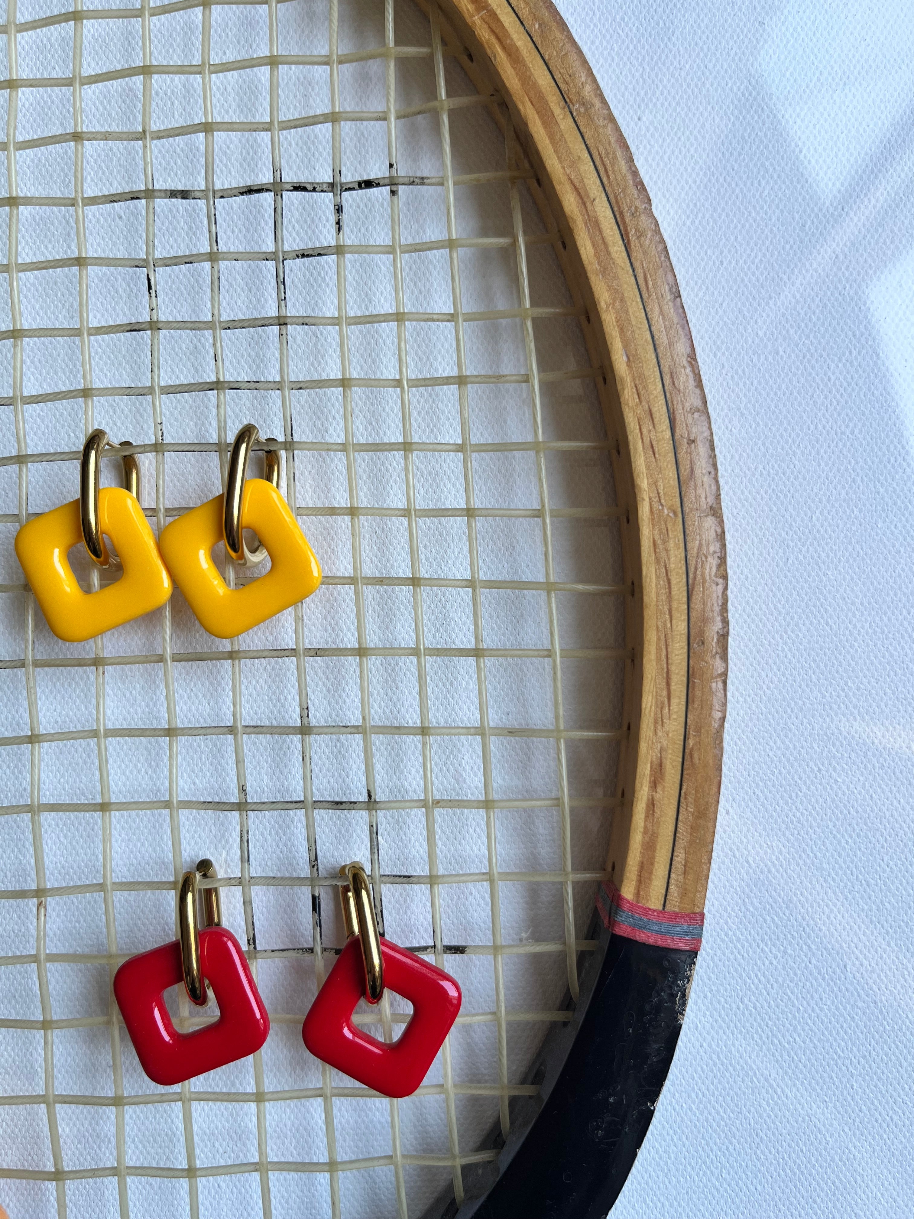 Pampilles carrées - Jaune soleil