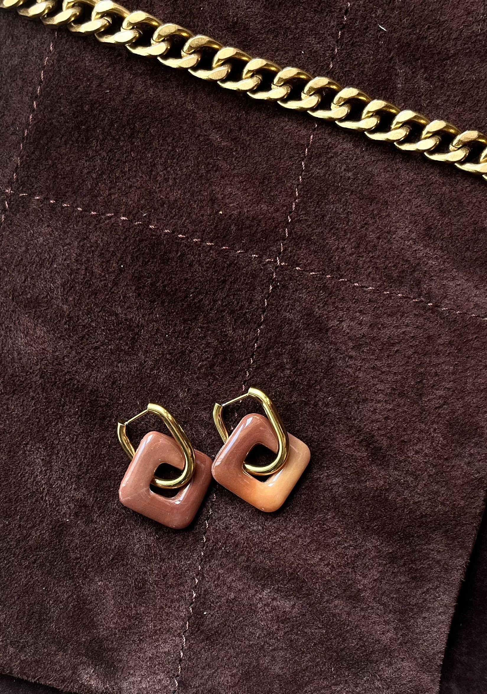 Pampilles carrés - Camel dégradé