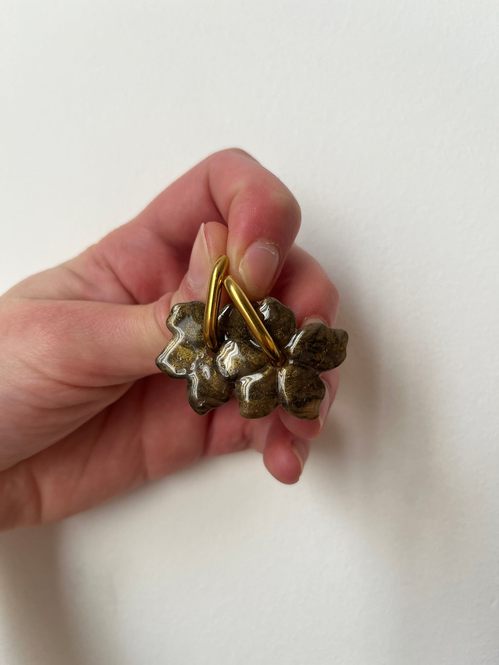 Pampilles fleurs - Gris doré