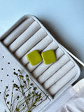 Boucles d’oreilles carrées - Vert olive