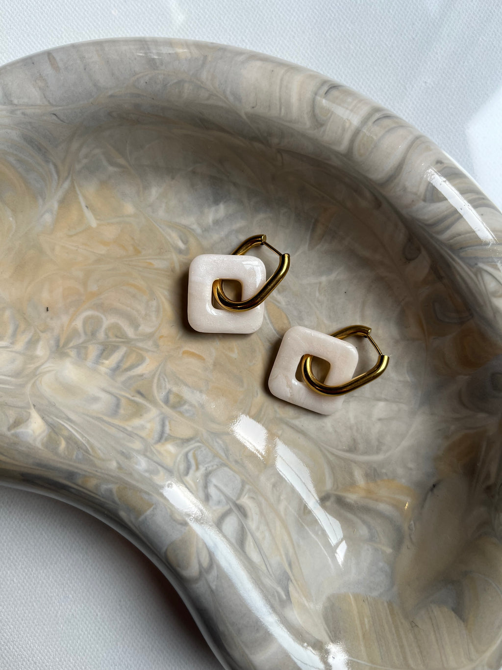 Papilles carrés - Blanc nacré