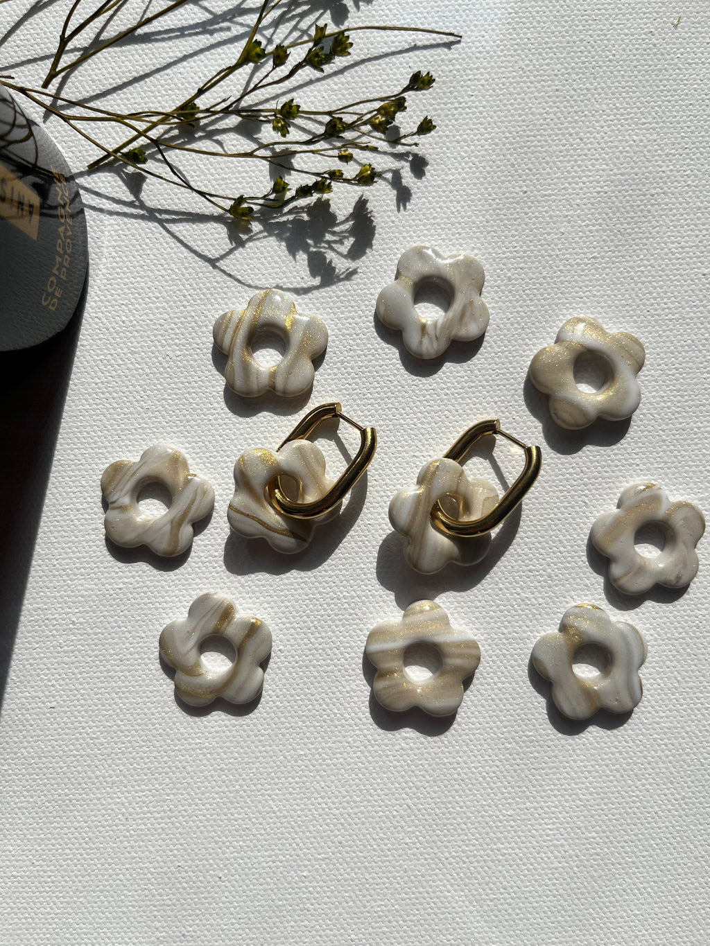 Pampilles petites fleurs - Effet marbre doré