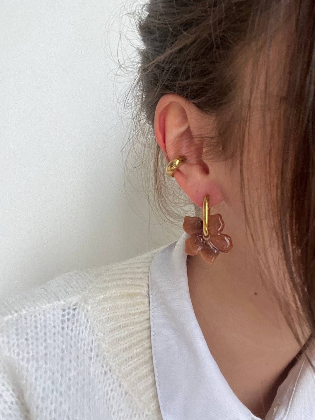 Pampille fleurs - Marron