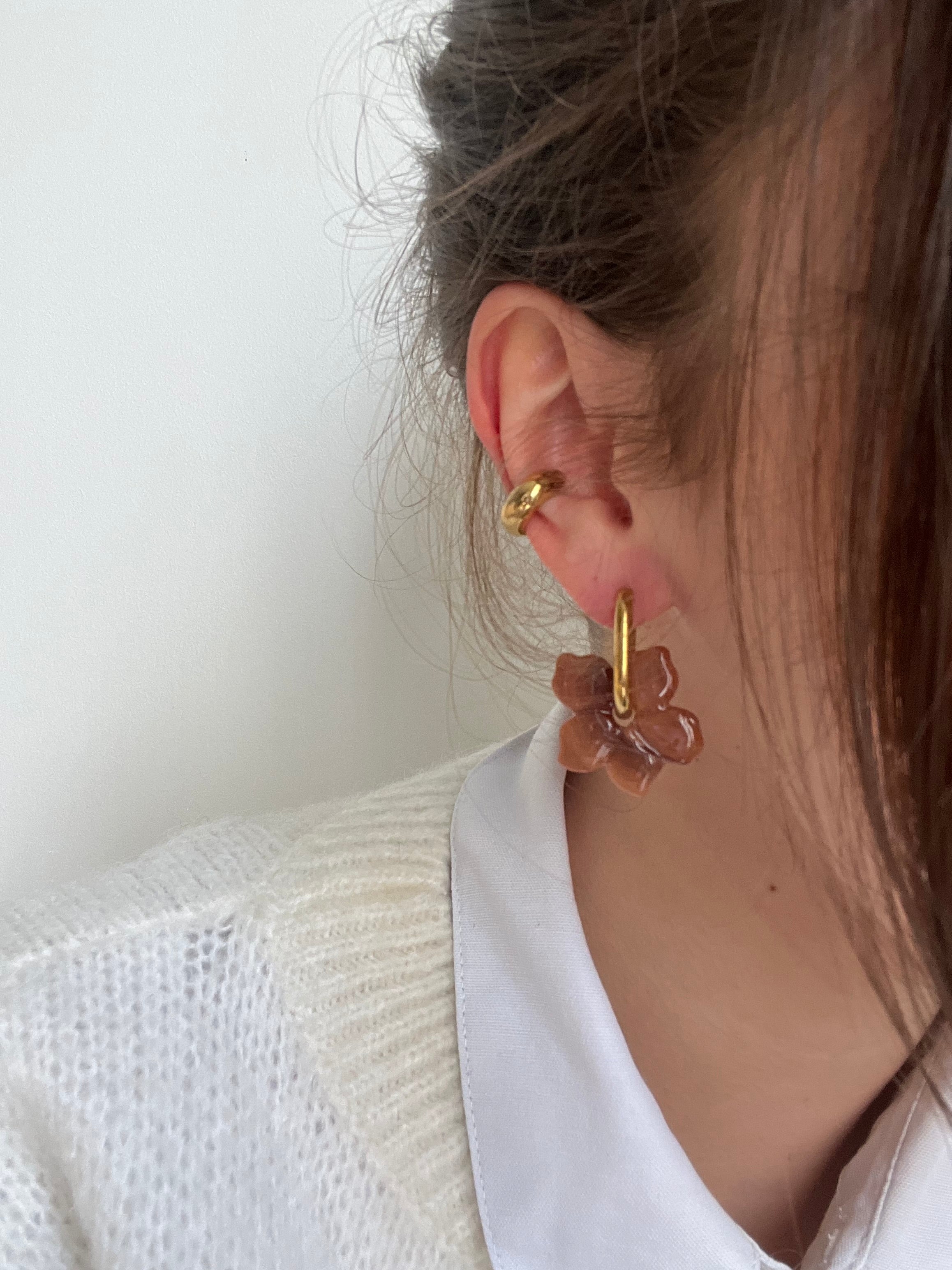 Pampille fleurs - Marron