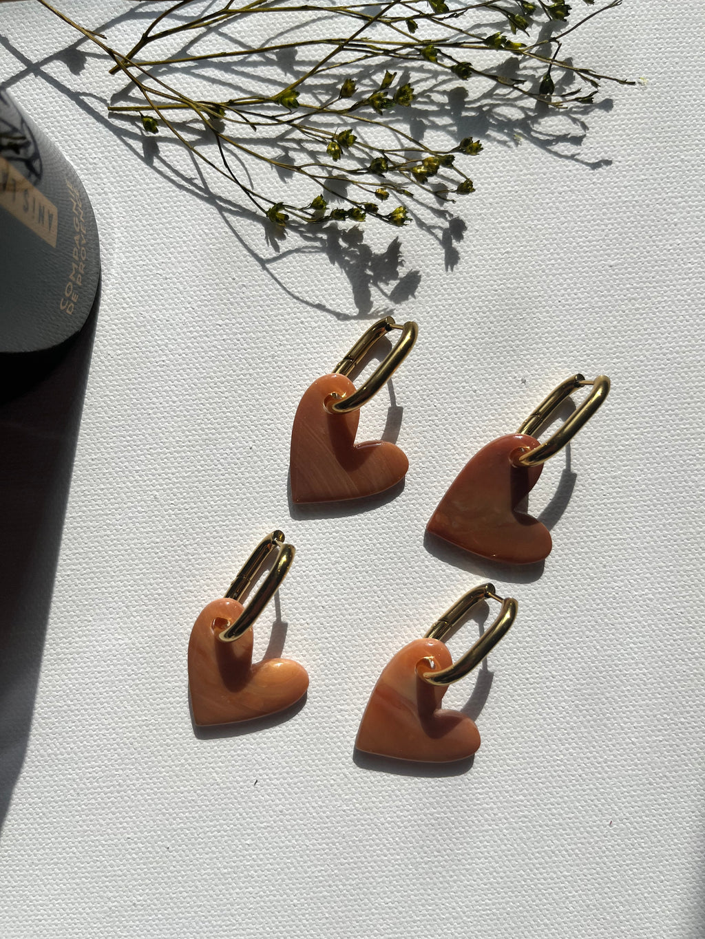 Pampilles cœurs - Marron reflet