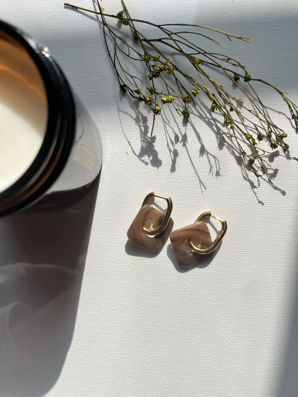 Pampilles carrées - Effet pierre