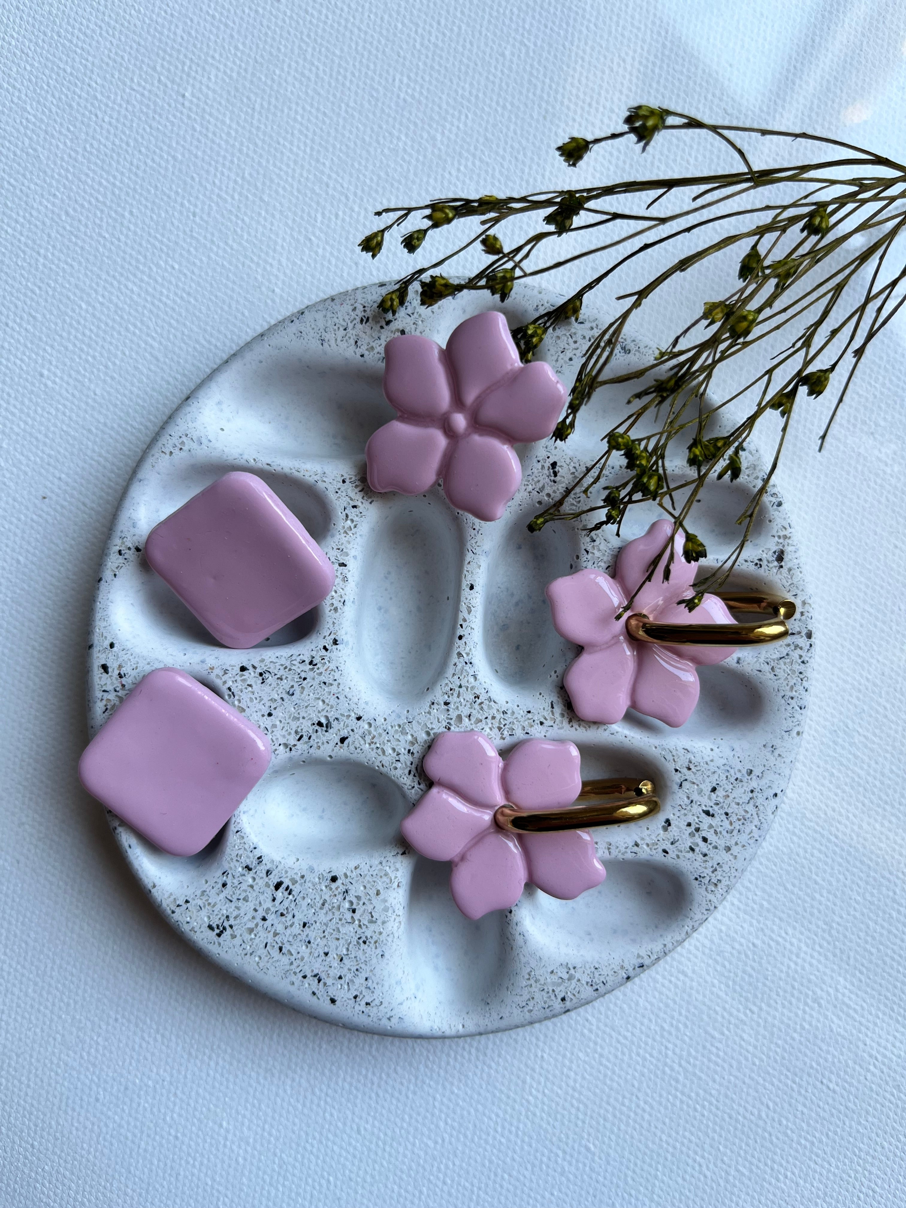 Pampilles fleurs - Rose clair