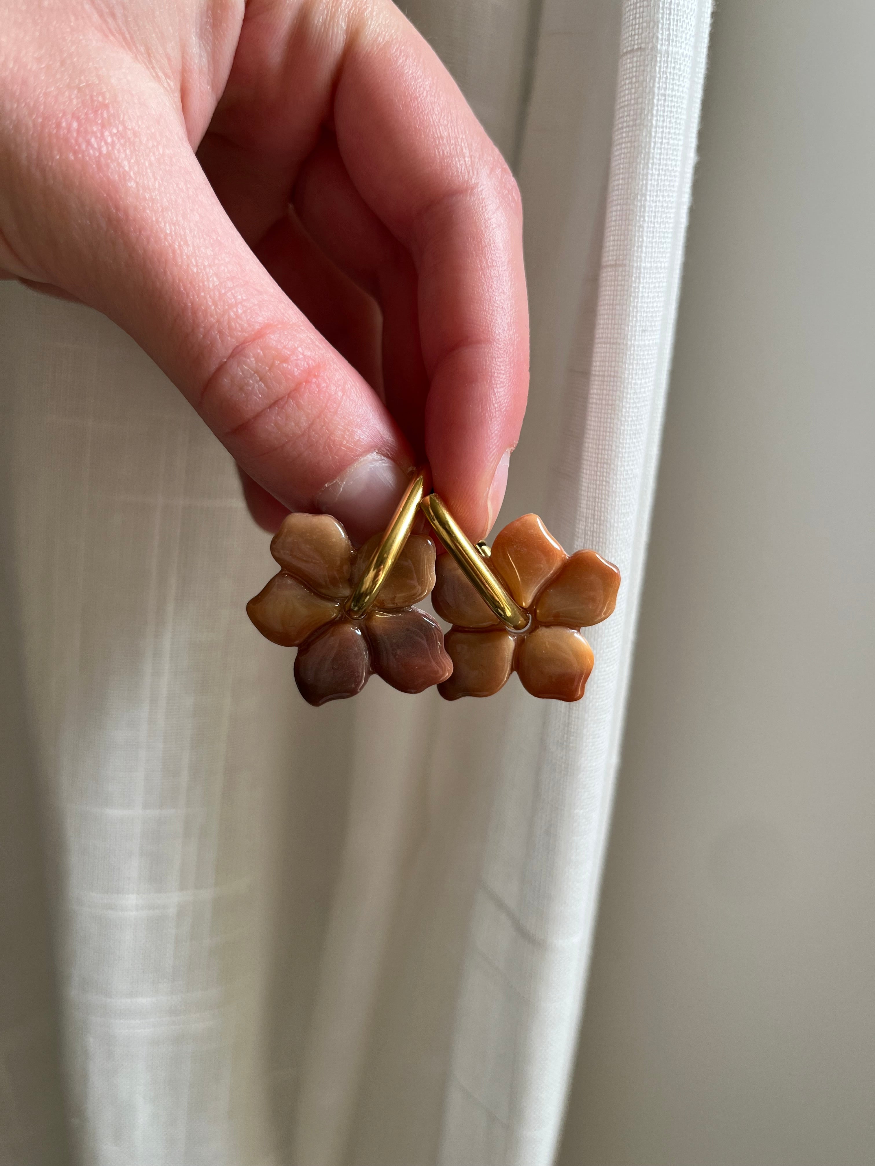 Pampilles fleurs - Café au lait