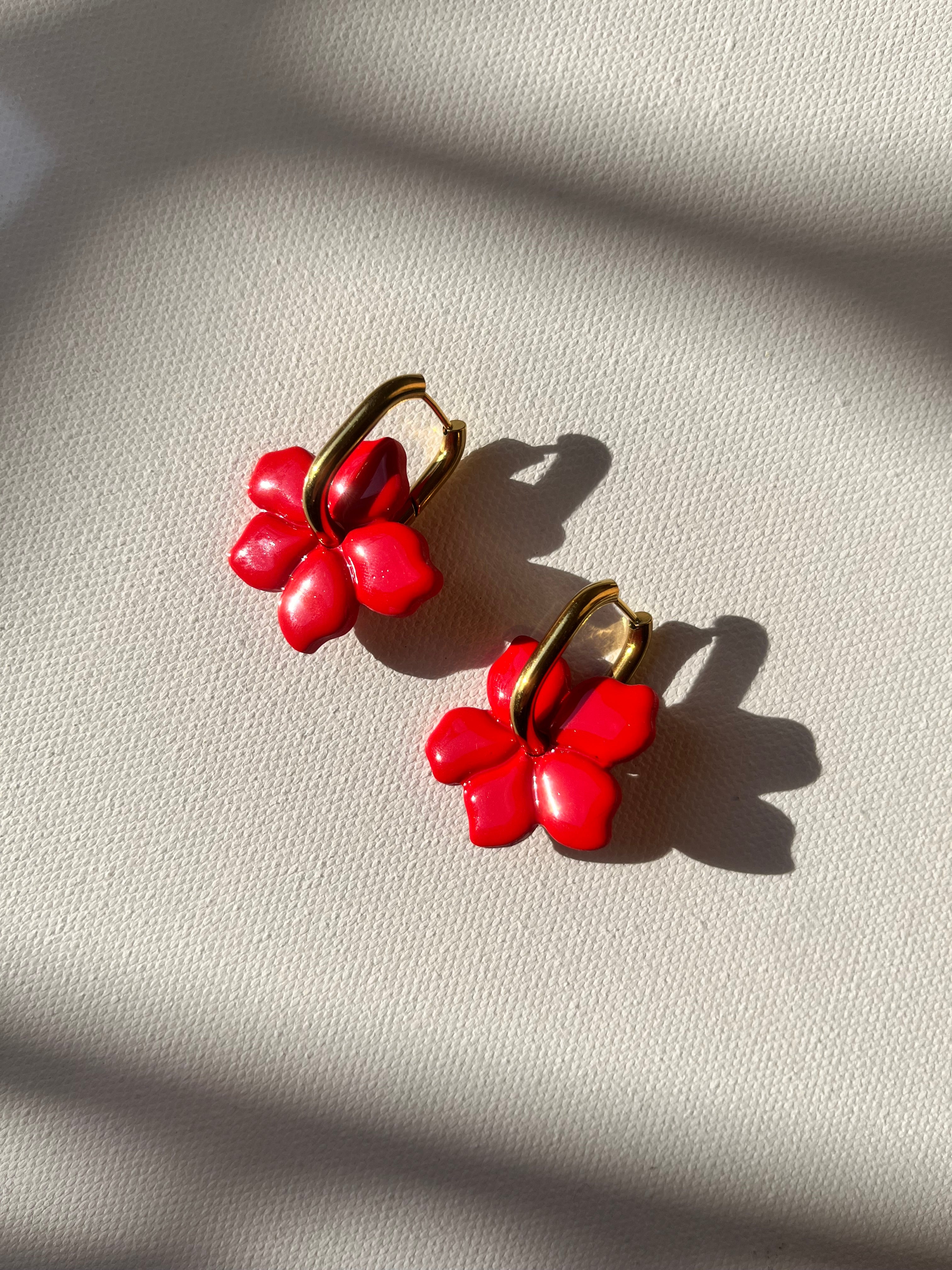 Pampilles fleurs - Rouge