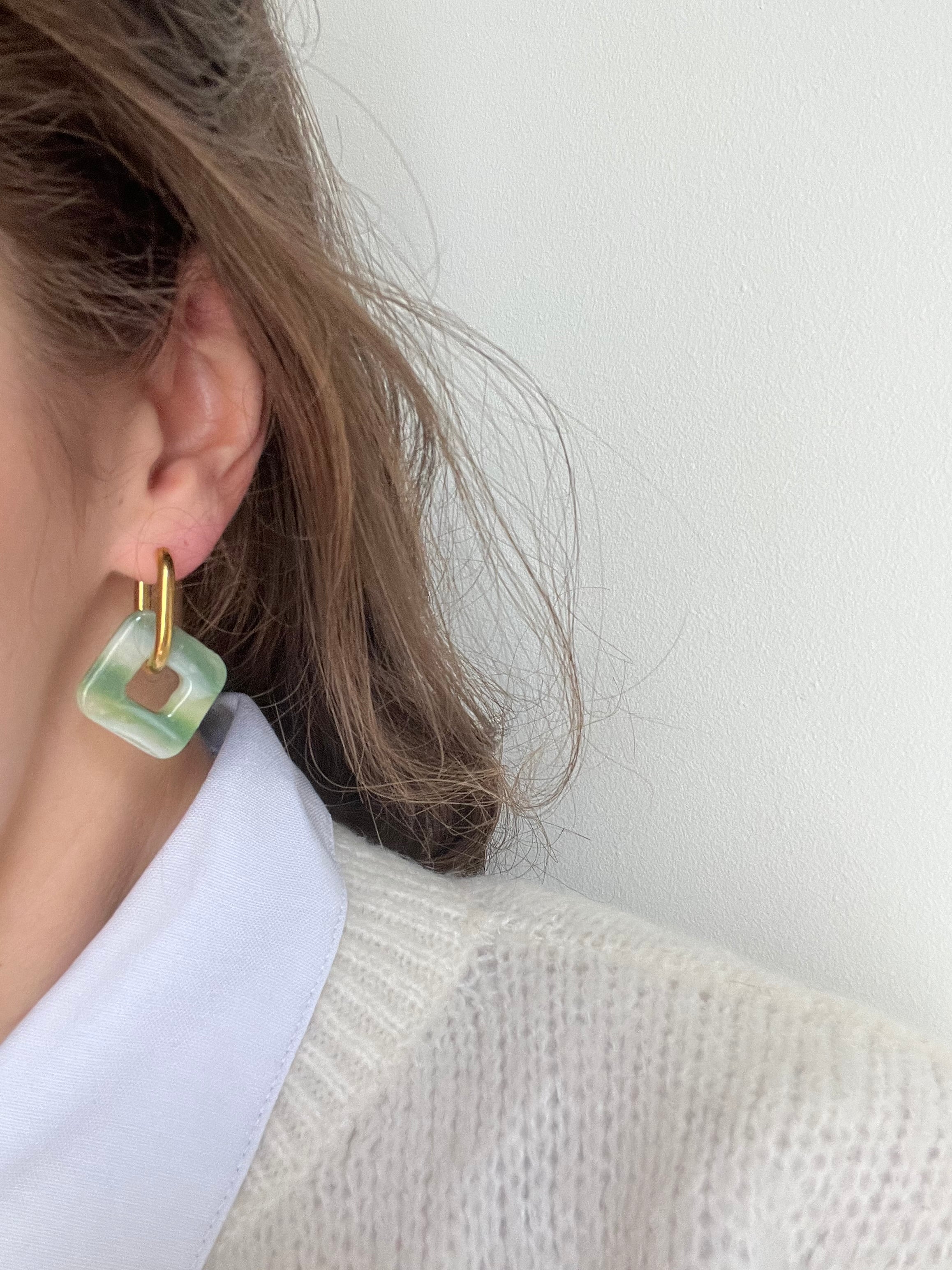 Pampilles carrées - Vert / Matcha