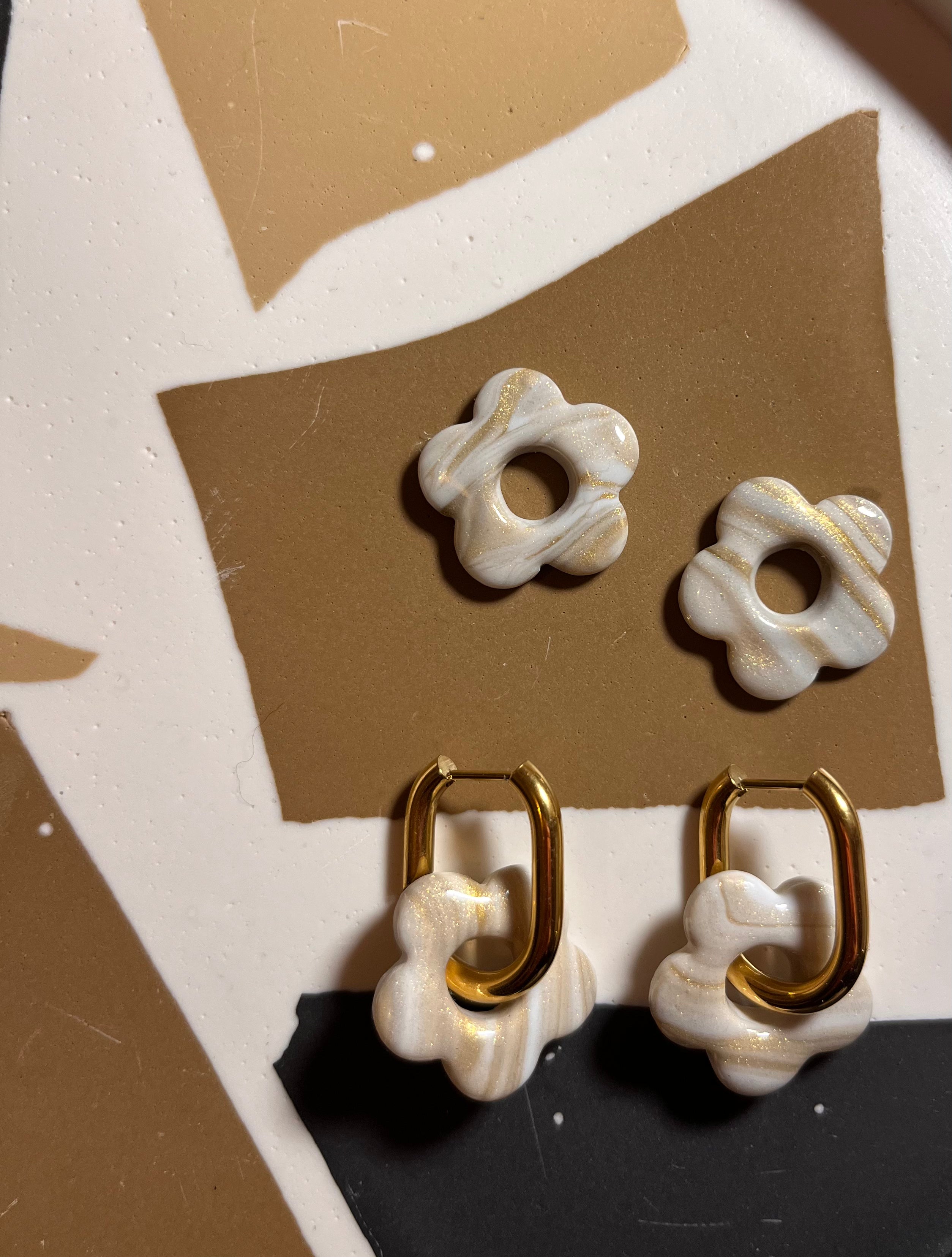 Pampilles petites fleurs - Effet marbre doré