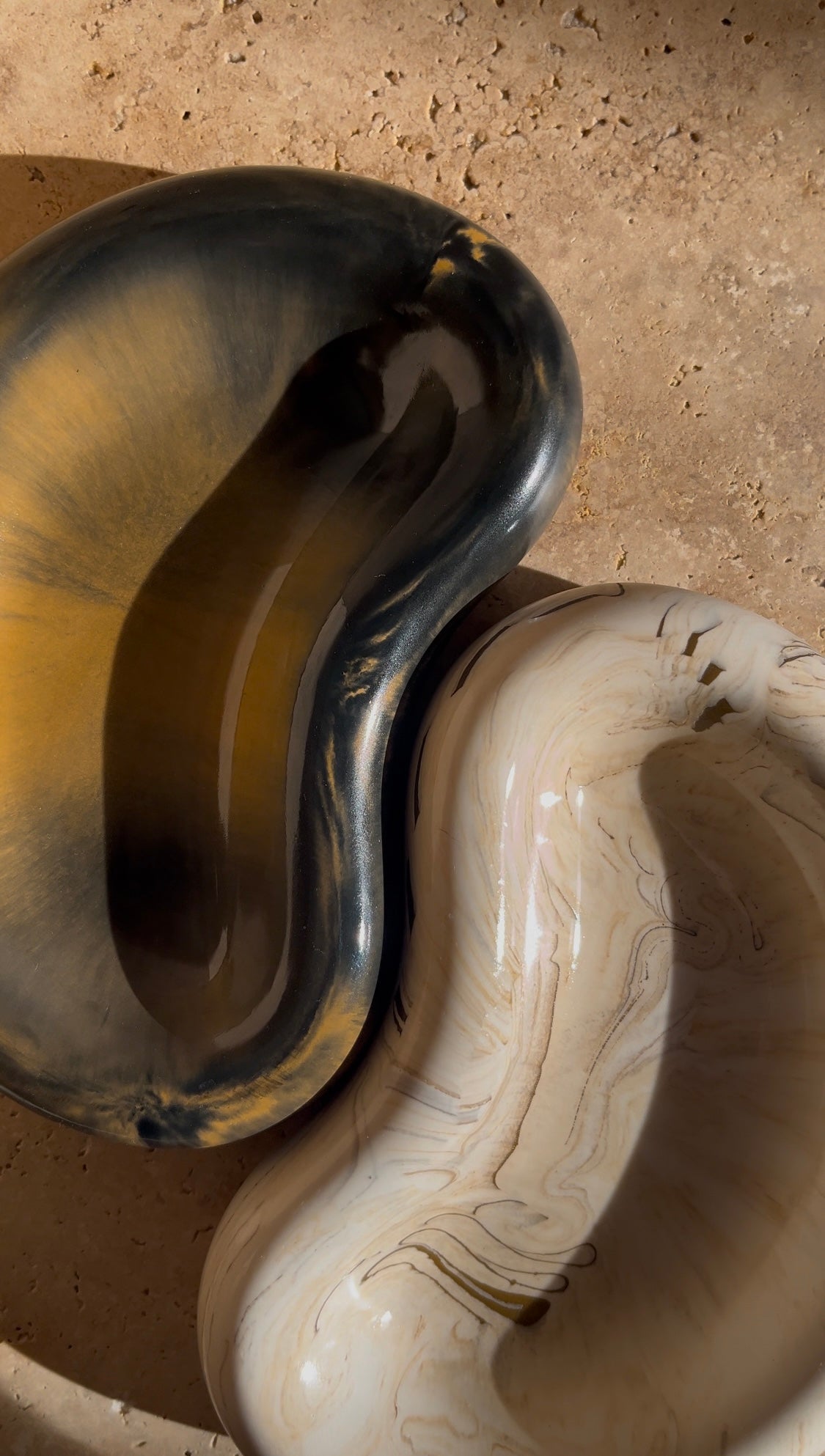 Vide-Poches forme cacahuète - Couleur Noire et Marron