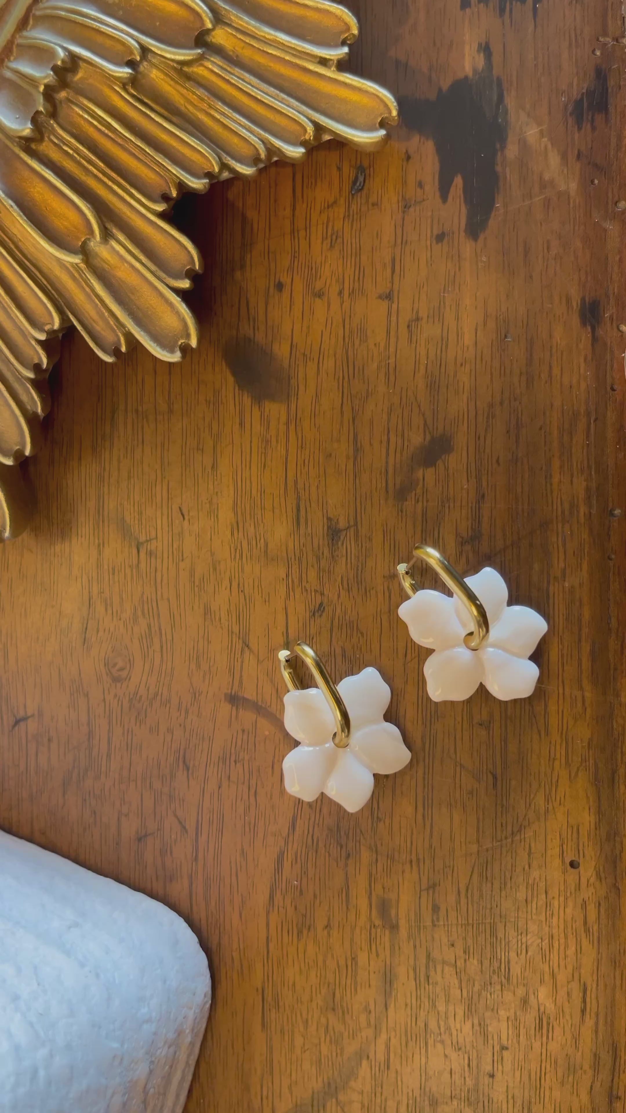 Pampilles fleurs - Blanc nacré
