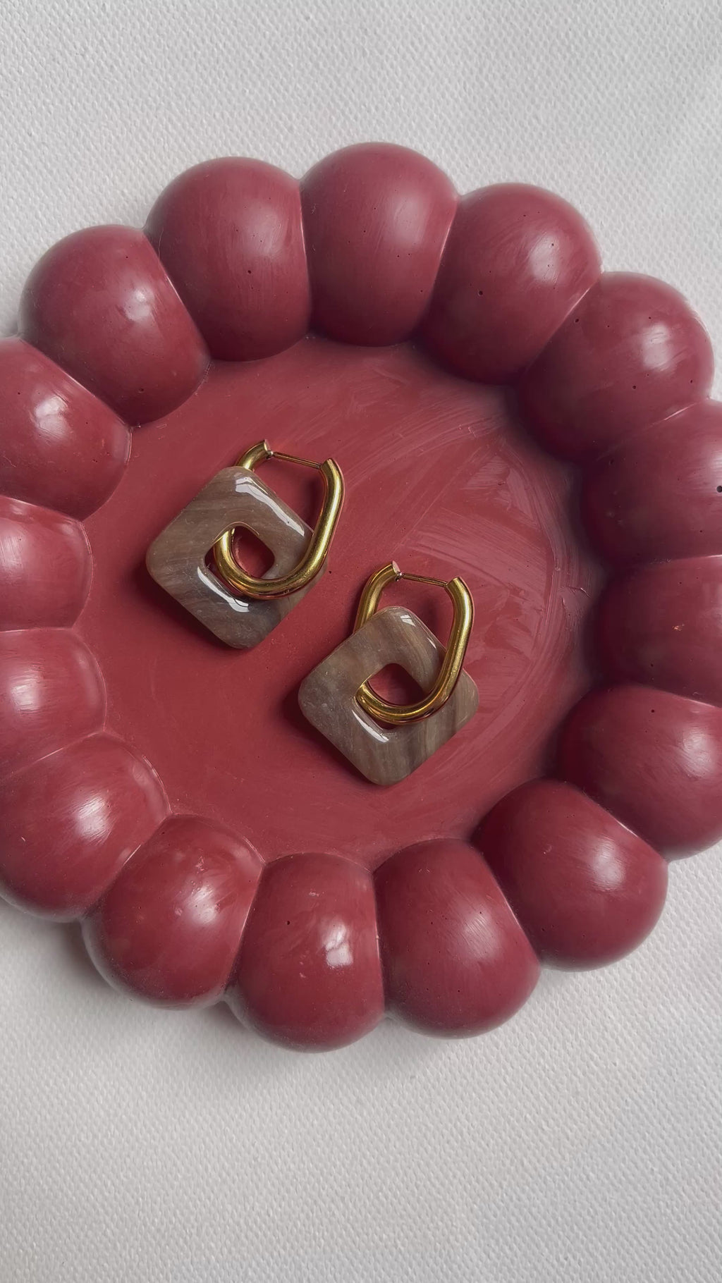 Pampilles carrées - Effet pierre